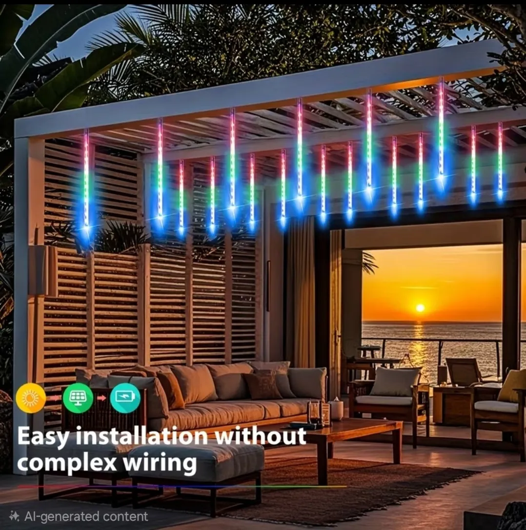 Solar Lighting Set Solar Meteor Tube Light - Brightwell Solar Lights